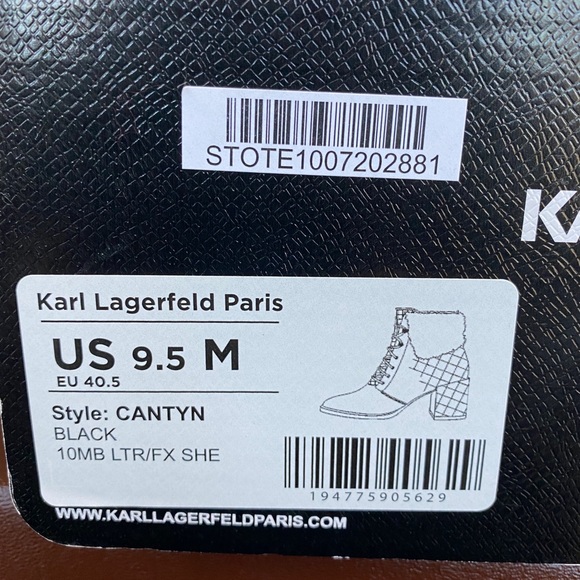 kARLLAGERFELD CANTYN Black Leather Booties # 9.5 - Picture 10 of 11